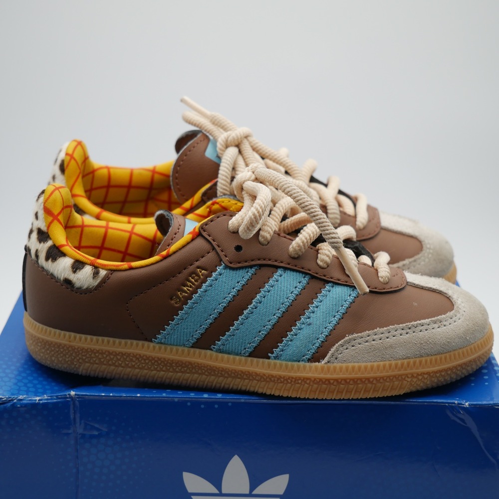 Adidas Samba OG C Toy Story Woody Brown Blue Kids Shoes JI3099 Size 11K New